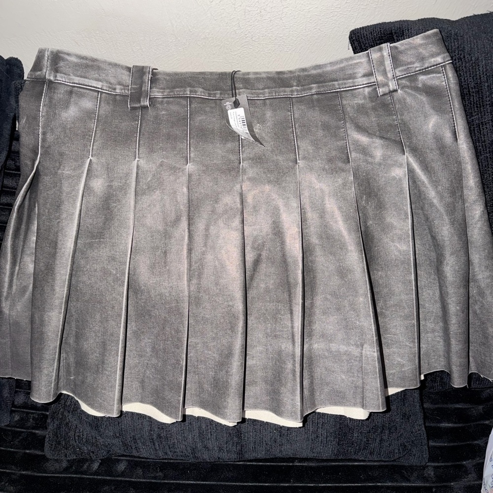 Boohoo plus faux leather skirt